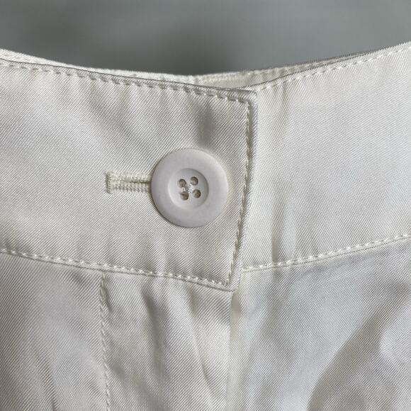 J Crew Women's White Vegan Silk‎ Cargo Pants Size 8 Cupro Sustainable Flowy Boho - Picture 7 of 11